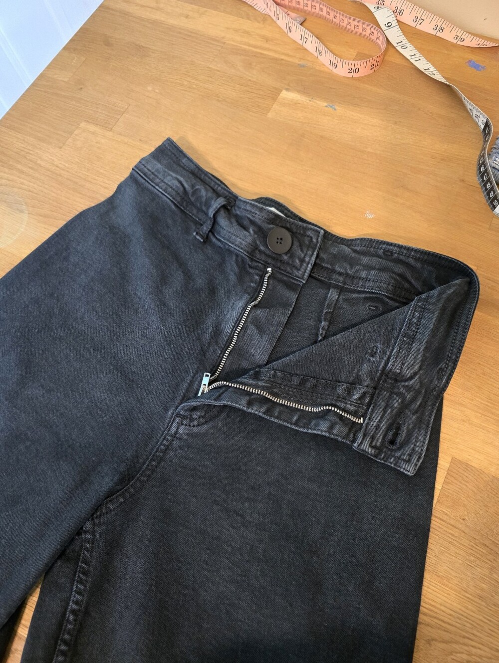 ZARA 6 The Marine Straight Black Jean Neutral Minimalist 6 - Picture 8 of 10